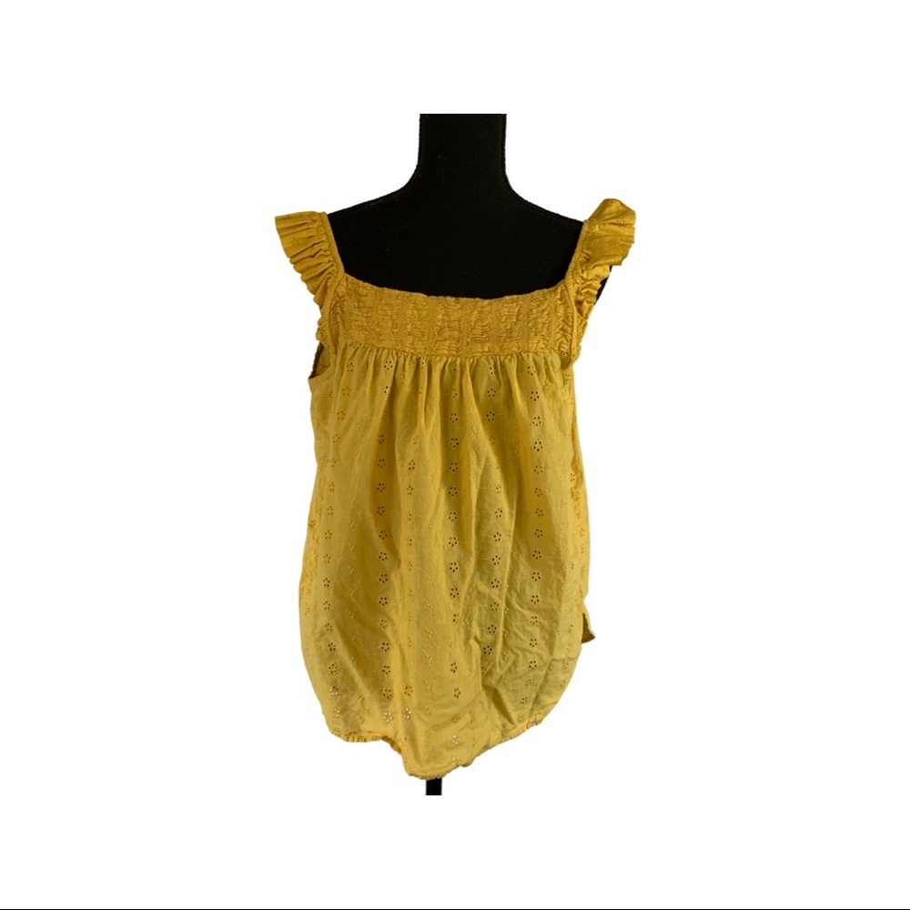 MUSTARD YELLOW RUFFLED TANK FROM MAURICES